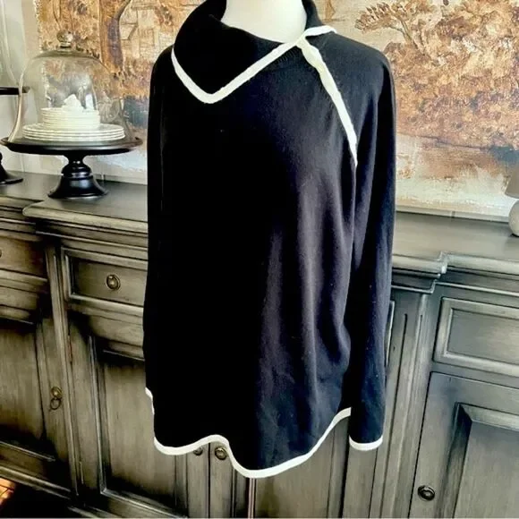 Fashion Bug Black and White Sweater size 26/28W - Picture 6 of 10